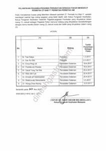 Letter of Gazettement from Ministry of Health, Malaysia